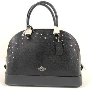 COACH SIERRA SATCHEL WITH STARDUST STUDS F22300 Black